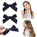DEEKA 2 Pack Hair Clip Hair Bows Fringe Clip for Little Girls - Solid Navy Blue
