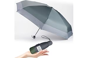 KAYLEINSTER Compact Folding Umbrella, Dark Green, UV Protection, 8 Ribs, Windproof, Lightweight, Portable