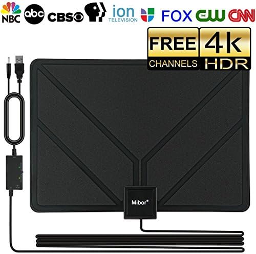 TV Antenna HD Digital,Skywire TV Antenna Amplified 60-80 Mile Range Support 4K 1080p for Indoor Digital HDTV Amplifier Signal Booster -16.4ft Coax Cable/Power Adapter