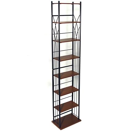 WATSONS Dakota - 140 DVD Blu-Ray 210 Cd Media Storage 7 Tier Tower Shelves - Black