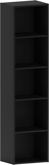 Vida Designs Oxford 5 Tier Cube Bookcase Black Wood Shelving Unit