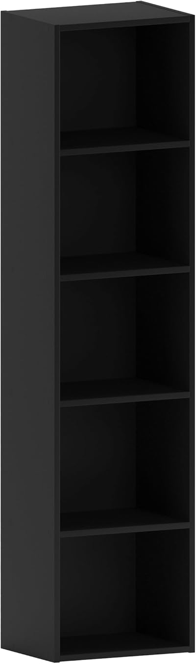 Vida Designs Oxford 5 Tier Cube Bookcase Black Wood Shelving Unit