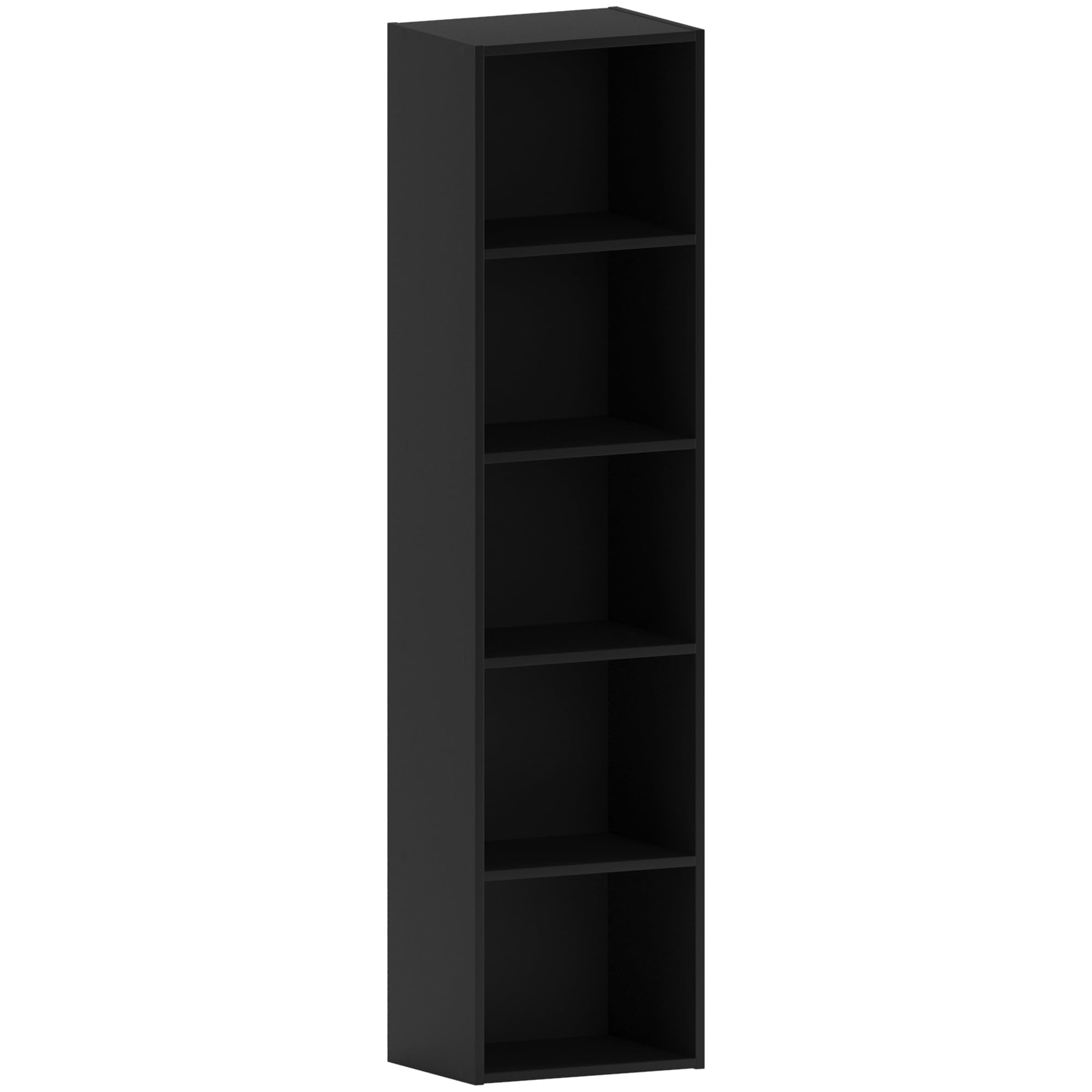 Vida Designs Oxford 5 Tier Cube Bookcase, Black Wooden Shelving Display Storage Unit Office Living Room Furniture