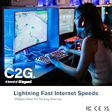 C2G 0.6M (2Foot) CAT6A Extra Slim Flexible Ethernet Cable 10Gbps for Router TV view 3
