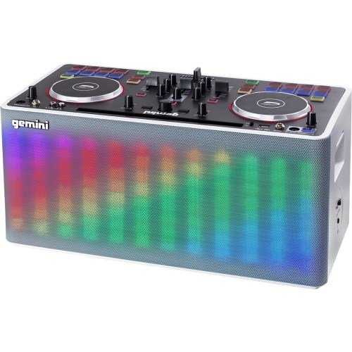 Gemini MIX2GO Professional Audio Ultimate Performance Machine Full DJ Controller and Mixer with Bluetooth Compatibility and Light Show Capabilities