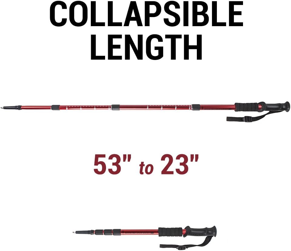 Crown Sporting Goods Shock-Resistant Adjustable Trekking Pole and Hiking Staff (Set of 2), Blue, 43-Inch : Sports & Outdoors