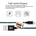 iPhone Charger, 3-Pack 6Ft Mingu, Nylon Braided Cord Lightning Cable to USB Charging Cable for iPhone 7 7 Plus 6s 6 5s 5c 5 SE, iPad Pro, Air, iPad mini 4 3 2, iPod Nano/Touch - Green & Black