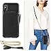 iPhone Xs Max Wallet Case, ZVE iPhone Xs Max Case with Credit Card Holder Slot Crossbody Strap Handbag Purse Wrist Zipper Strap Case Cover for Apple iPhone Xs Max 6.5 inch - Black