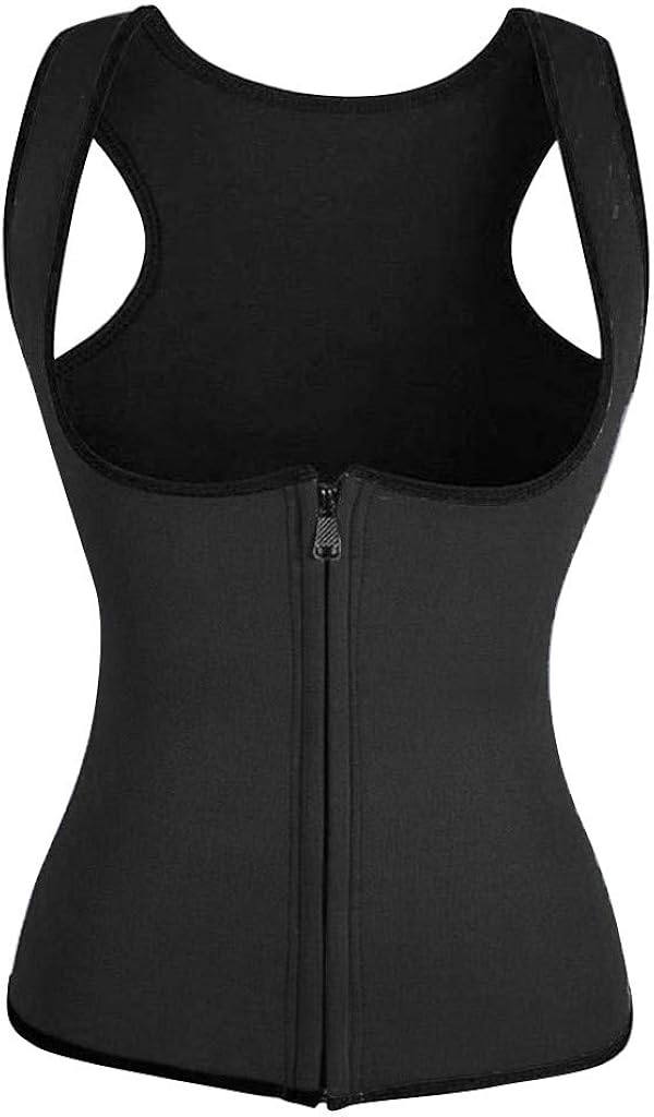 ⭐LIM&SHOP⭐ Hot Sweat Weight Loss Tank Top Shirt Waist Trainer Vest Zipper Corset Body Shaper Cincher Training Workout Top