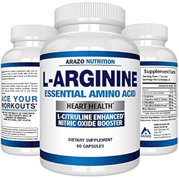 Premium L Arginine - 1340mg Nitric Oxide Booster with L-Citrulline & Essential Amino Acids for Heart and Muscle Gain - NO Boost Supplement for Endurance and Energy - 60 Capsules