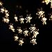 KEDSUM Outdoor Snowflake Solar String Lights, 20ft 30 LED Waterproof Outdoor Decoration Lighting Fairy Lights for Christmas Trees, Garden, Patio, Wedding, Party and Holiday Festivals (Warm White)