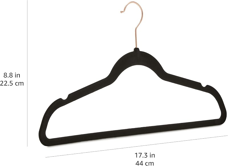 Gruccia in velluto per abiti da uomo, 50 pezzi, colore nero/oro — foto 4 di 4
