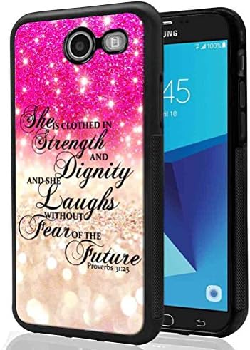 Galaxy J3 Emerge Glitter Case, SuperbBeast She is clothed with strength and dignity TPU Bumper Case for Samsung Galaxy J3 Emerge/J3 Prime/J3 2017/Amp Prime 2/Express Prime 2