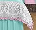 Sweet Jojo Designs Skylar Turquoise Blue, Pink Polka Dot and Gray Damask 3 Piece Girls Full/Queen Bedding Set