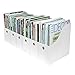 Evelots Magazine File Holder-Organizer-Full 4 Inch Wide-White-with Labels-Set/12