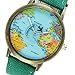 2016 World Map Watches Women Men Denim Fabric Watch Quartz Relojes Mujer Relogio Feminino Gift Green