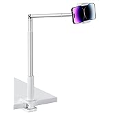Viozon Phone Holder, Flexible Long Arm,Overhead Mount,360° Angle Adjustable,Aluminum Alloy, C Clamp for Headboard Bedside&Table&Desk,Compatible with 3.5"-6.9" Phone,iPhone 16 15 Plus/Pro Max W