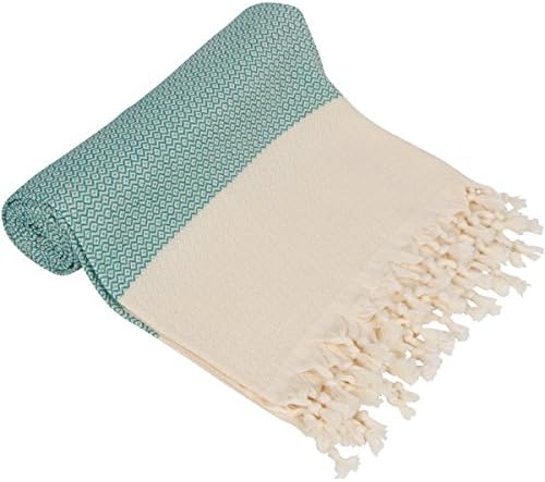 Season's Fashion Diamond Weave Turkish Cotton Bath Beach Hammam Turkish Towel Peshtemal Blanket 100% Turkish Cotton 100% Original Towel (TEAL)