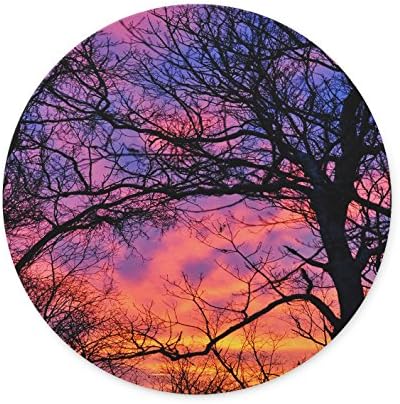 Trees at Sunset Design Personalized Round Desktop Mousepad Mouse Pad (20 x 20 cm)