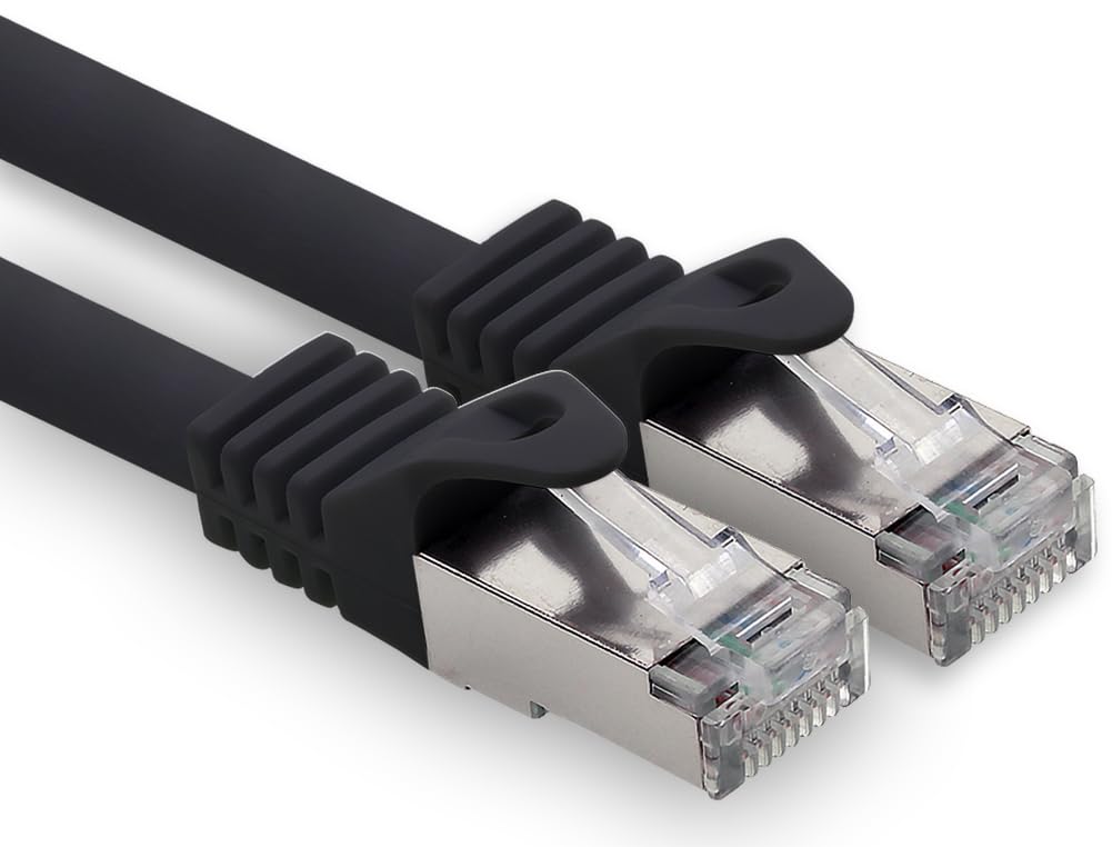 freiwerk 5.0 m - black - 1 piece CAT.7 network cable Lan Ethernet patch cable S-FTP LSZH PIMF 10GB s RJ45 plug Cat6a