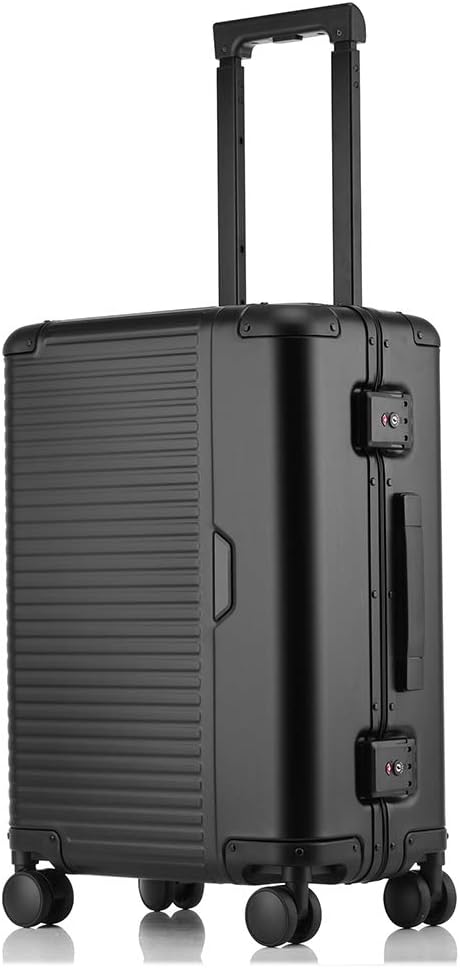 XLY Multi Size All Aluminum Hard Shell Luggage Case Carry on Spinner Suitcase with TSA Lock (ABS + PC),20inch