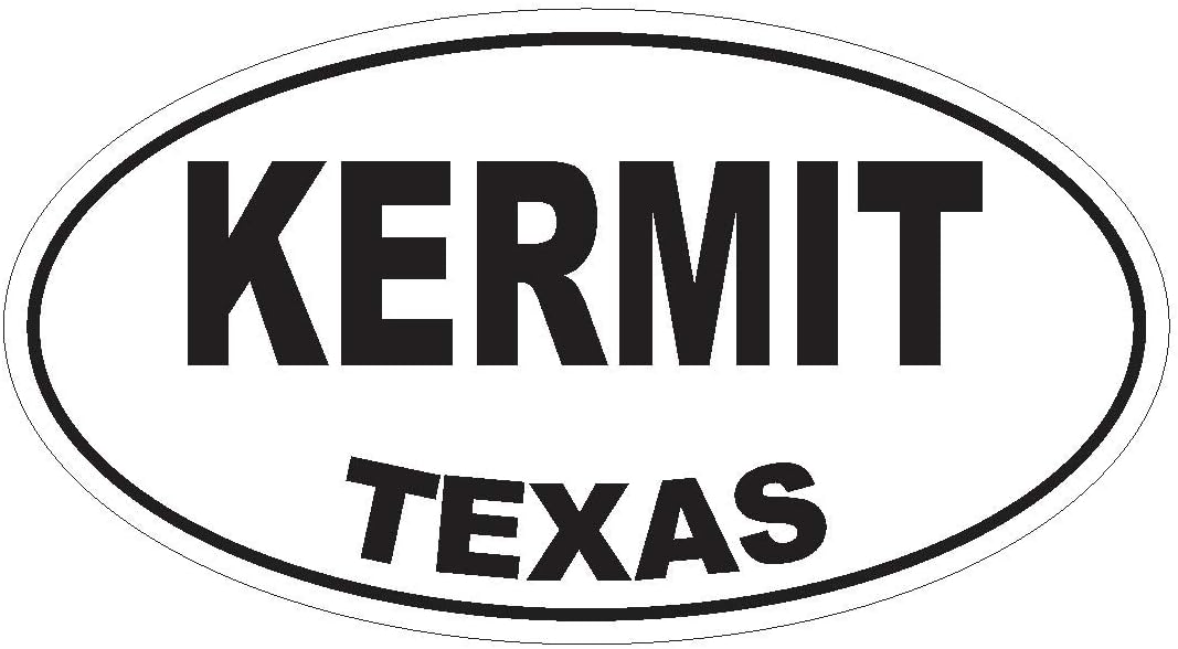 Kermit Texas Oval Vinyl Bumper Sticker Decal D3550 Euro