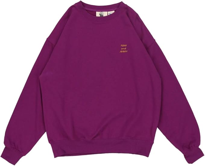 Amazon Spinns Tom Jerry トムとジェリー スウェット フィルム メンズ レディース ユニセックス 長袖 トレーナー トップス トムジェリ キャラクター アニメ グッズ M L チャコール パープル ホワイト スピンズ Spinns トレーナー パーカー 通販