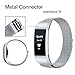 GEAK Fitbit Charge 2 Bands Metal,Milanese Loop Stainless Steel Replacement Accessories Magnetic Metal Large Bands for Fitbit Charge2,Silver