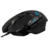 Logitech G502 Hero High Performance Wired Gaming Mouse, Hero 25K Sensor, 25,600 DPI, RGB, Adjustable Weights, 11 Programmable Buttons, On-Board Memory, PC/Mac - Black (Renewed)