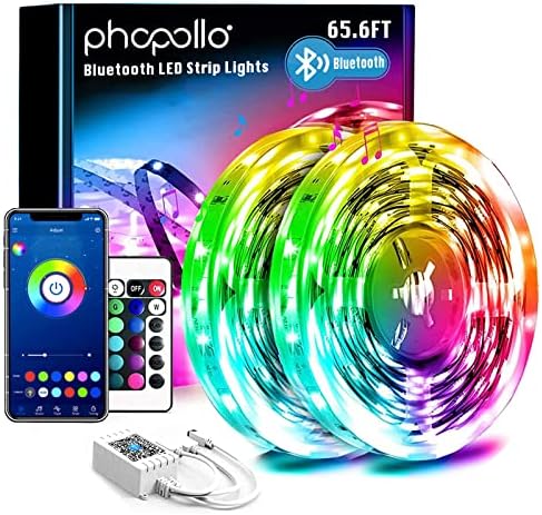 Phopollo 30m Led Strip Light For Bedroom, Remote And App Control Bluetooth Connect Music Sync