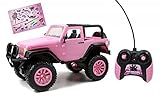 NEW 1:16 RADIO CONTROL CAR COLLECTION - PINK GIRLMAZING JEEP WRANGLER Radio Control Car BY JADA TOYS