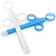 Hottok Lube Applicator Syringes, 2-Pack Precision Lubricant Injector with Smooth Rounded Cap for Men, Women & Couples - Reusable, Easy to Clean, 10ml (White & Blue)
