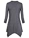 Timeson Tunics for Women to Wear with Leggings, Women's V-Neck Assymetrical Irregular Hem Flowy Tunic Tops Deep Grey XX-Large