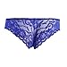 FEESHOW Sexy Men's Lace Briefs Sissy Pouch Underwear Crossdress Panties Lingerie Blue Large (Waistline 27.5-44.0