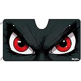CafeTime Windshield Sun Shade, Car Sun Shade for Front Windshield Funny Car Dark Gray Evil Eyes Sunshades Sun Visor Protector Blocks UV Rays Foldable, Keep Vehicle Cool, 55