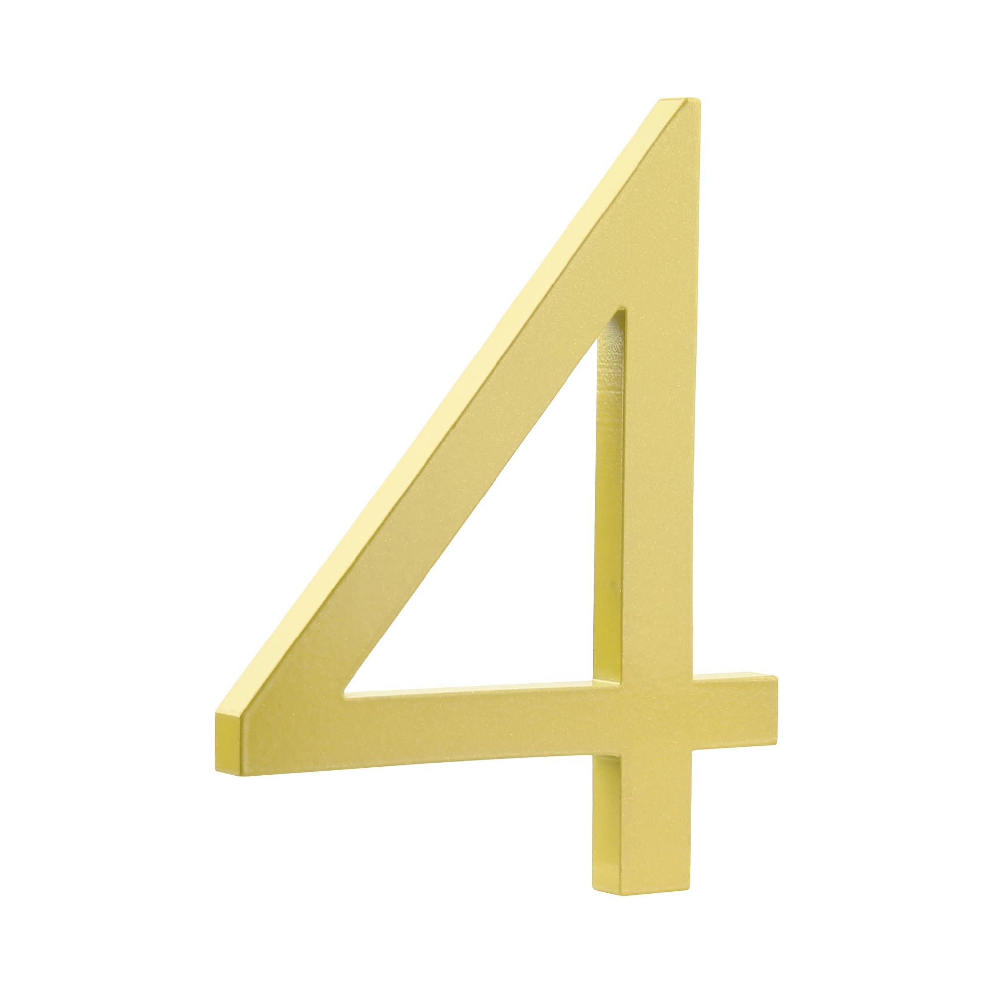 HASWARE Floating House Number 6 inch Stylish Door Numbers Alphabet Plaque Street Home Address Numerals (Golden, 4)