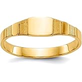 JewelryWeb 14k Yellow Gold Solid Polished Square Signet Ring Size 1.75 Ring for Women