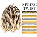2 Pack Spring Twist Ombre Colors Bomb Twist Crochet Braids 8 inch Fluffy Soft Jamaican Bounce Synthetic Braiding Hair Extensions 30Strands/pack (#27/613)