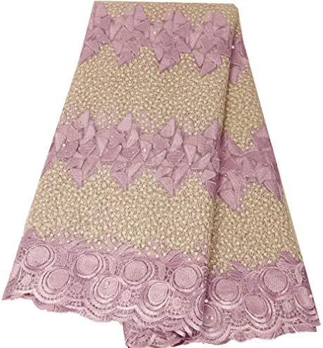 2019 Lowest New High Quality Lace Fabric 5Yards Embroidery Rhinestones Bead Lace Fabric 10Colors African Lace Fabric Nigeria Laces Fabric Bridal French Tulle Lace Fabric for Women
