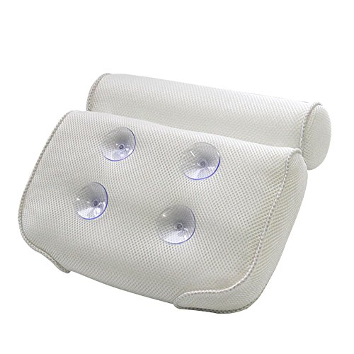 S WIDEN ELECTRIC 3D Mesh Bathroom Bathtub Pillow,Resilient and Breathable,with Suction Cup Backrest and Headrest Bath Cushion