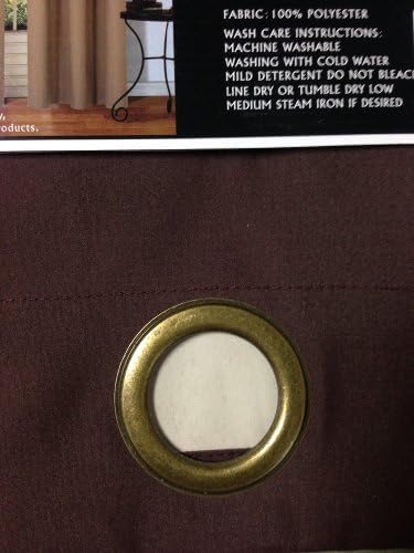 AHF Solid Grommet Top Blackout Curtain 84" Length 1 Piece Choose from Brown Black Burgundy Taupe Sage (Coffee Brown)