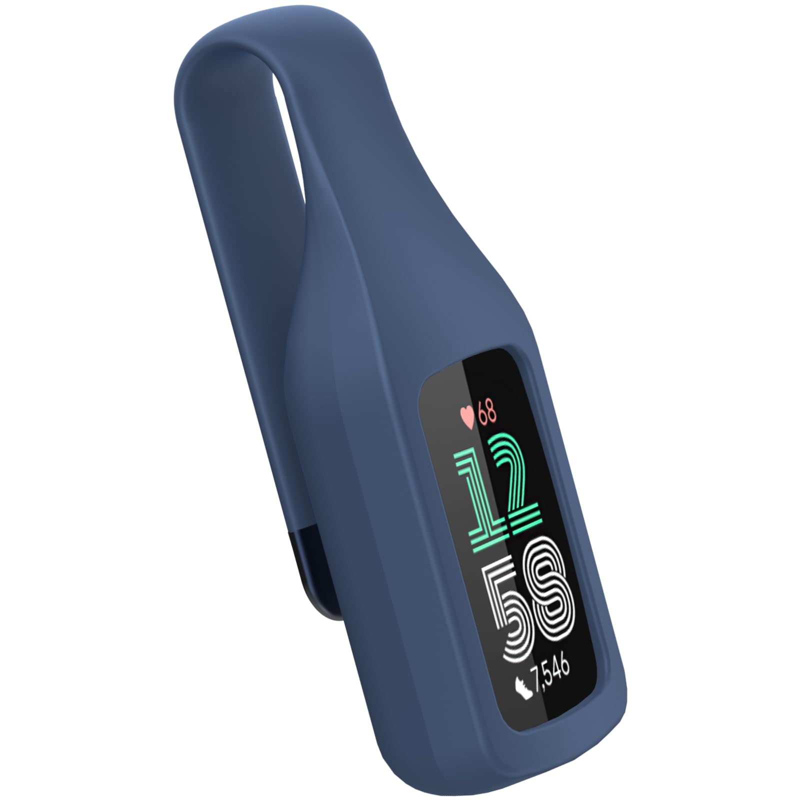 BLIKEJIN Clip Holder Accessory for Fitbit Charge 6 Replacement Wristband (Midnight Blue)