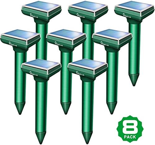 Apello Mole Repellent Solar Chipmunk Repellant Ultrasonic Mole Repeller Solar Powered Gopher Repellent Ultrasonic Outdoor No Mole Killer Trap No Vole Poison Harm to Your Yard - 8 Pack
