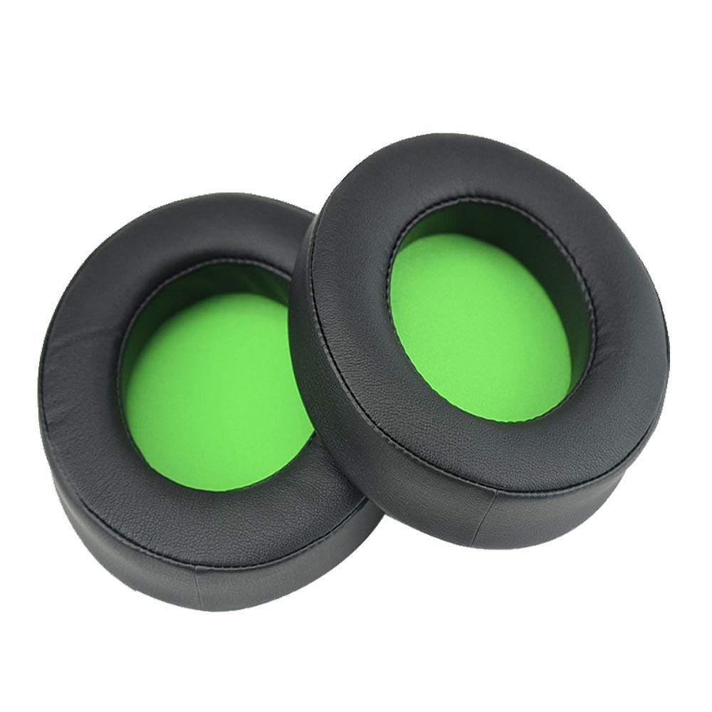 Chofit Compatible with Razer Kraken 7.1 V2/Kraken V2/Kraken Pro V2 Earpad, Replacement Cushion Oval Cover Ear Pads Cups Case Accessories Protein Memory Foam Earpads (Black-green)