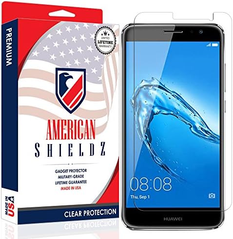 Huawei Nova Plus Screen Protector by American Shieldz Full Coverage Screen Edge-to-Edge, Invisible Clear HD Shield Anti-Bubble, Lifetime Replacements