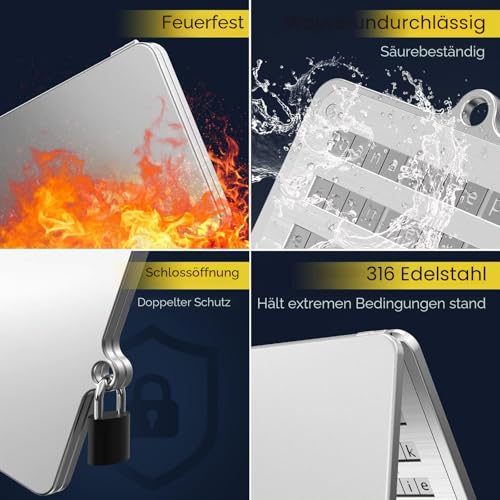 ELLIPAL Crypto Seed Phrase Storage, 316 Stainless Steel with Lock, 24 Words Backup, Compatible with BIP39 Hardware Wallets