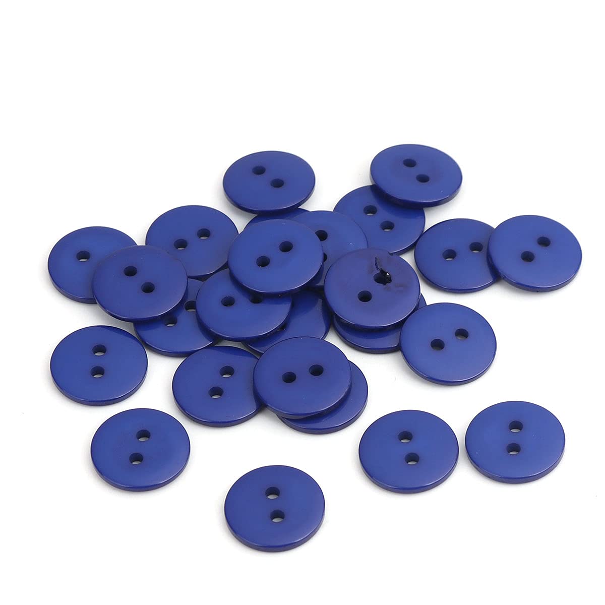 200 x Navy Blue Plain Round 2 Hole Sewing 15mm Buttons. for Cardmaking, Scrapbooking, Clothes Knitting