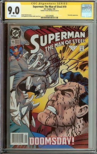 Autographed. CGC 9.0 NM Superman The Man of Steel #19 Signed Dan Jurgens Doomsday. Free bonus Signed BloodStrike #21 by Artist. Comics – January 1, 1991