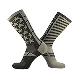 Epivive Velocity American Flag Patriotic Athletic Crew Socks Gun Metal Grey (Large)