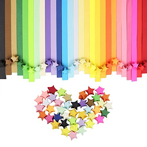 Htianc 1080 Sheets Origami Stars Papers Package,Lucky Star Paper,Folding Strips--27 Colors